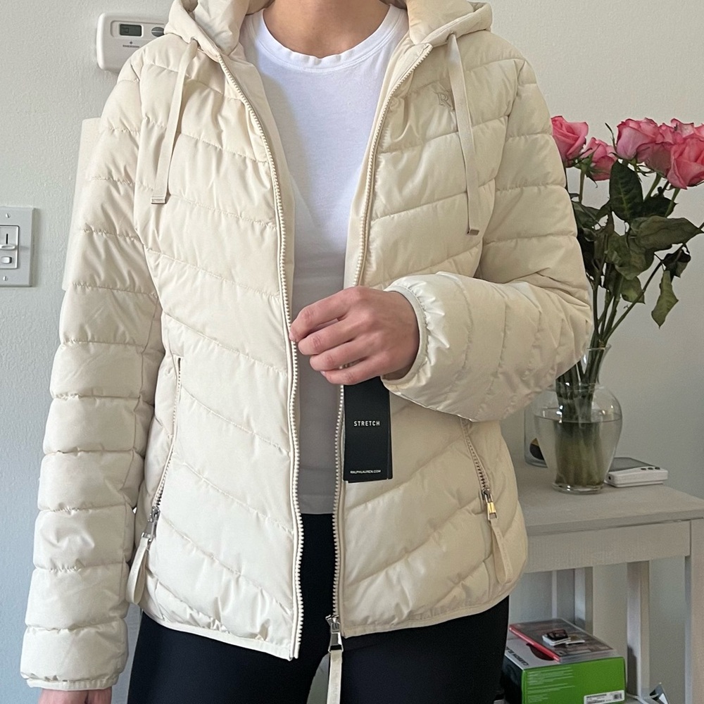 NWT Ralph Lauren Cream Puffer Coat size L